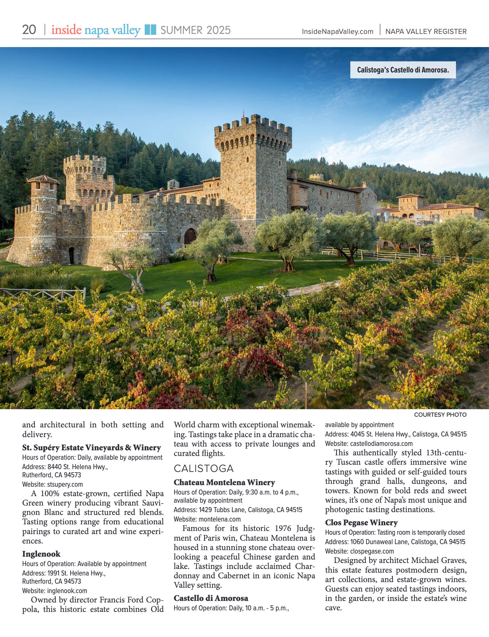 Inside Napa Valley Summer 2025 - page 20
