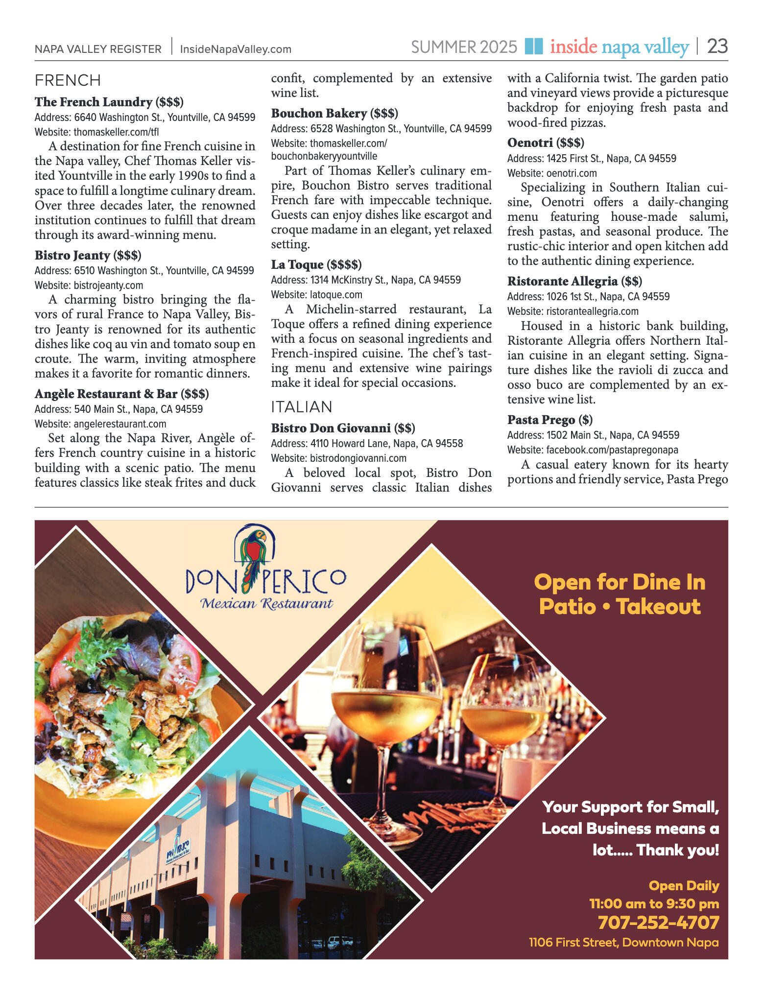 Inside Napa Valley Summer 2025 - page 23